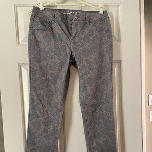INC faded floral print denim